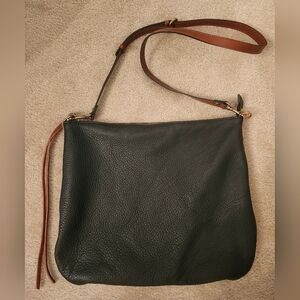 Ginger & Brown Black Leather Crossbody Bag